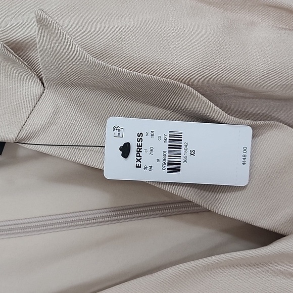 NWT Express Khaki Tan Linen Wide leg Jumpsuit, XS - Picture 4 of 6